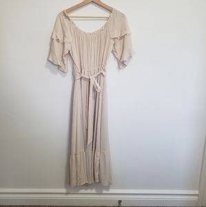 Boutique Cream Boho Dress Size M